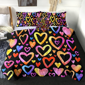 4 Pieces Hearts SWBD1379 Comforter Set