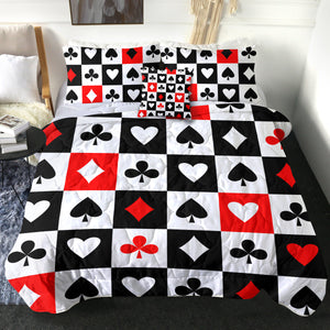 4 Pieces Card Suits SWBD1381 Comforter Set