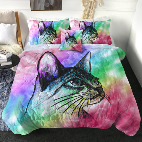 Image of 4 Pieces Kitty Sketch SWBD1386 Comforter Set