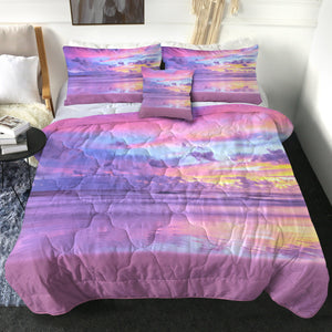 4 Pieces Purple Sunset SWBD1387 Comforter Set