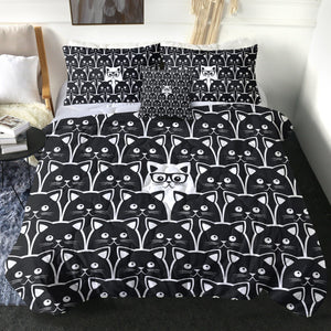 4 Pieces Stand Out Cat SWBD1392 Comforter Set