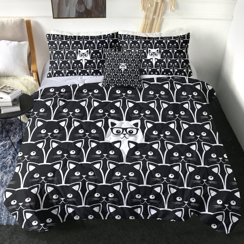 Image of 4 Pieces Stand Out Cat SWBD1392 Comforter Set