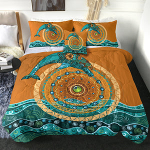 4 Pieces Jade Dolphin SWBD1399 Comforter Set