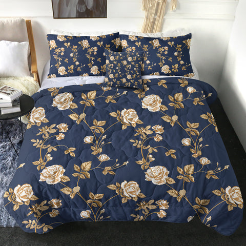 Image of 4 Pieces Glided Roses SWBD1504 Comforter Set