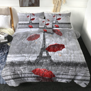 4 Pieces Rainy Paris SWBD1515 Comforter Set