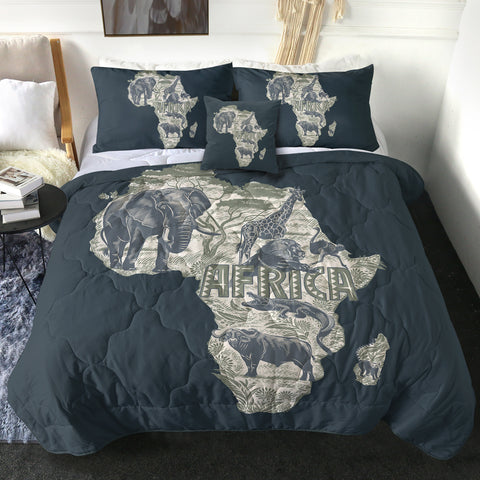 Image of 4 Pieces Africa SWBD1543 Comforter Set