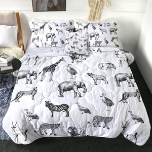 4 Pieces African Fauna SWBD1544 Comforter Set