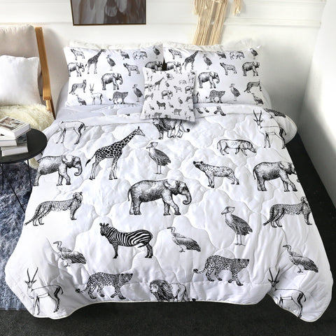 Image of 4 Pieces African Fauna SWBD1544 Comforter Set