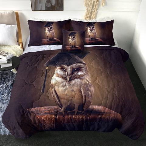 Image of 4 Pieces Prof Owl SWBD1545 Comforter Set