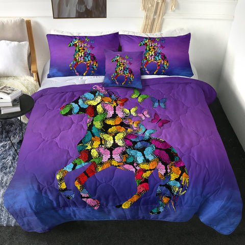 Image of 4 Pieces Horse SWBD1549 Comforter Set