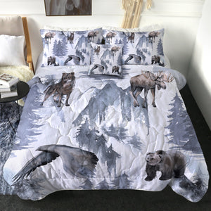 4 Pieces Snow Beasts SWBD1553 Comforter Set