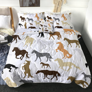 4 Pieces Horses SWBD1560 Comforter Set