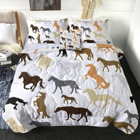 Image of 4 Pieces Horses SWBD1560 Comforter Set