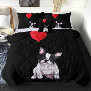 4 Pieces Lovely Pug SWBD1559 Comforter Set