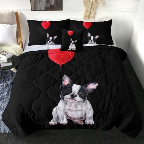 Image of 4 Pieces Lovely Pug SWBD1559 Comforter Set
