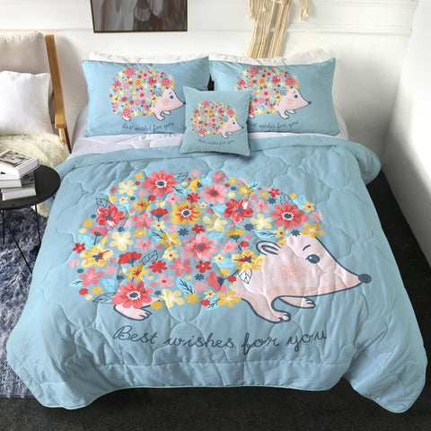 Image of 4 Pieces Hedgehog Card SWBD1620 Comforter Set