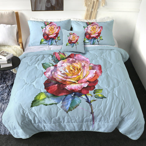 Image of 4 Pieces Colorful Rose SWBD1625 Comforter Set