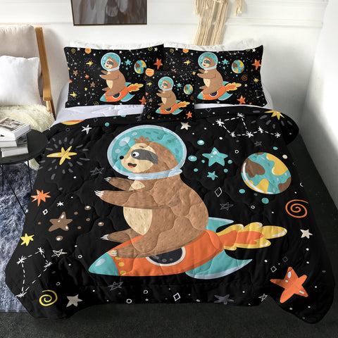 Image of 4 Pieces Slothtronaut SWBD1627 Comforter Set