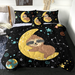 4 Pieces Moon Sloth SWBD1628 Comforter Set