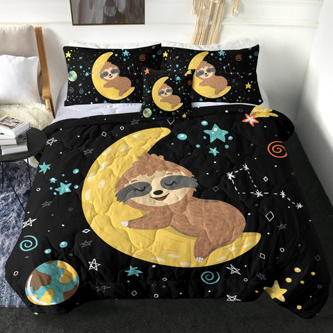 Image of 4 Pieces Moon Sloth SWBD1628 Comforter Set
