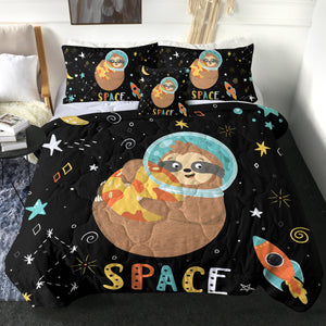 4 Pieces Space Sloth SWBD1629 Comforter Set