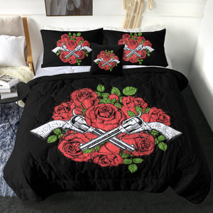 4 Pieces Guns & Roses SWBD1632 Comforter Set