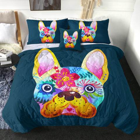 Image of 4 Pieces Pug In Awe SWBD1633 Comforter Set