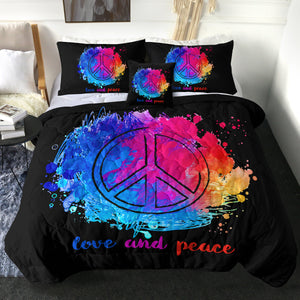 4 Pieces Love & Peace SWBD1636 Comforter Set