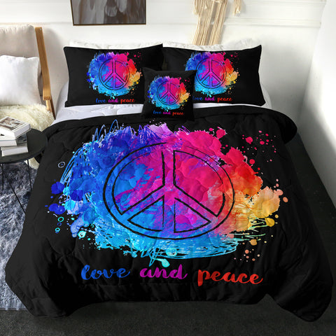 Image of 4 Pieces Love & Peace SWBD1636 Comforter Set