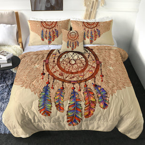 4 Pieces Feather Dream Catcher SWBD1639 Comforter Set