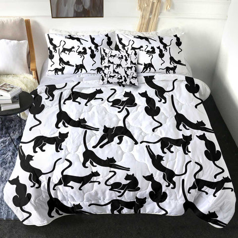 Image of 4 Pieces Cat Shadows SWBD1651 Comforter Set