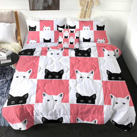 Image of 4 Pieces Cat Boxes SWBD1653 Comforter Set