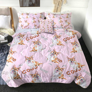 4 Pieces Good Corgi SWBD1659 Comforter Set