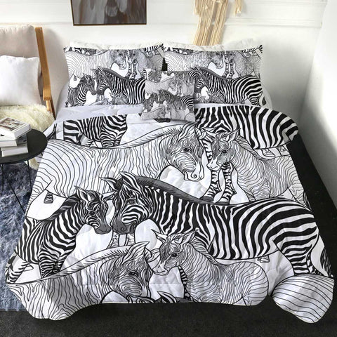 Image of 4 Pieces Zebras SWBD1660 Comforter Set