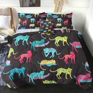 4 Pieces Leopards SWBD1662 Comforter Set