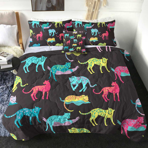 Image of 4 Pieces Leopards SWBD1662 Comforter Set