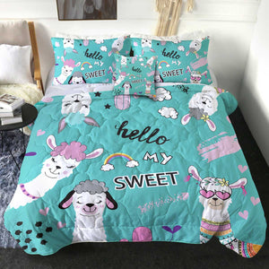 4 Pieces Sweet Llama SWBD1665 Comforter Set