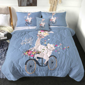 4 Pieces Spring Llama SWBD1677 Comforter Set