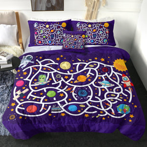 4 Pieces Space Maze SWBD1711 Comforter Set