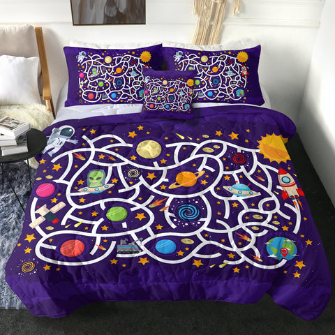 Image of 4 Pieces Space Maze SWBD1711 Comforter Set