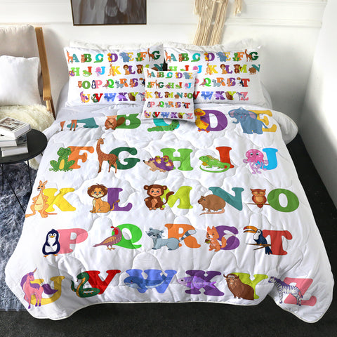 Image of 4 Pieces Animal Alphabet SWBD1712 Comforter Set