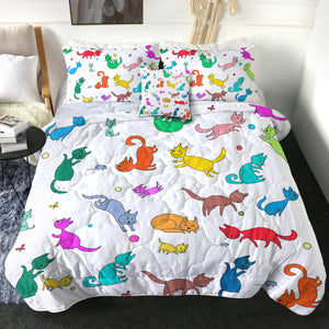 4 Pieces Cats SWBD1740 Comforter Set