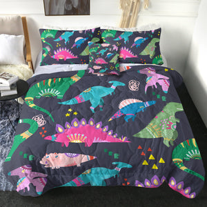 4 Pieces Dino Themed SWBD1743 Comforter Set