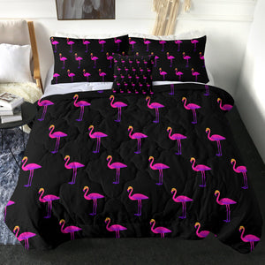 4 Pieces Flamingos SWBD1751 Comforter Set