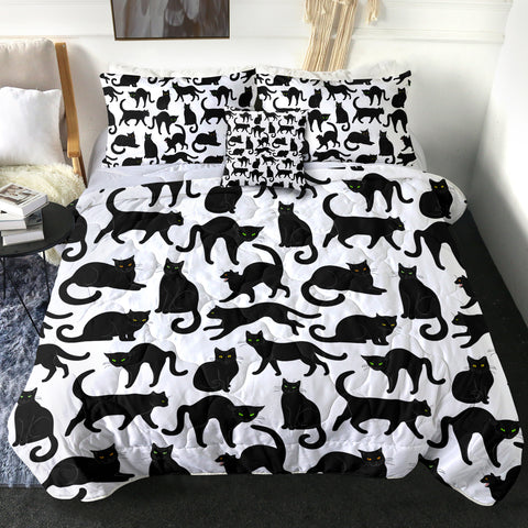 Image of 4 Pieces Cat Shadows SWBD1828 Comforter Set