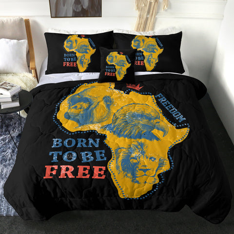 Image of 4 Pieces Born To Be Free SWBD1829 Comforter Set