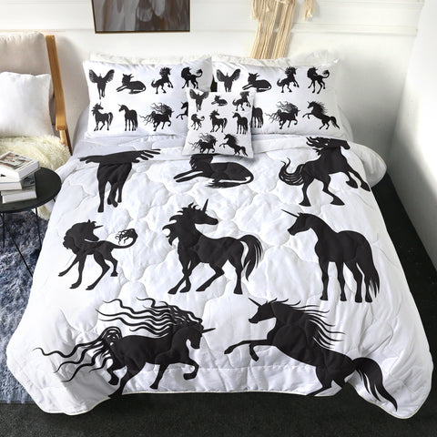 Image of 4 Pieces Unicorn Shadows SWBD1833 Comforter Set