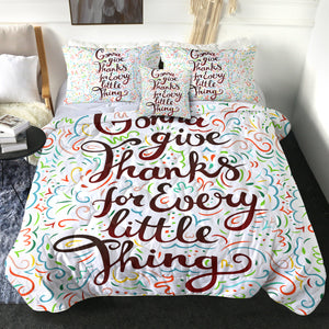 4 Pieces Grateful Quote SWBD1834 Comforter Set