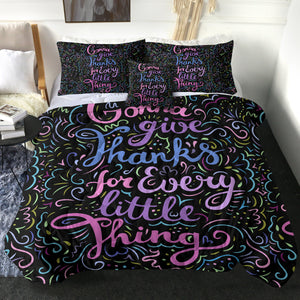 4 Pieces Grateful Quote SWBD1835 Comforter Set