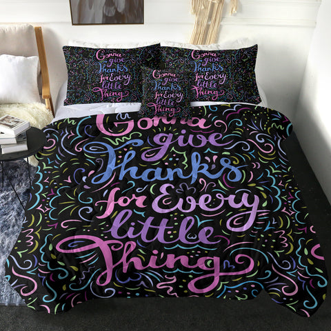 Image of 4 Pieces Grateful Quote SWBD1835 Comforter Set